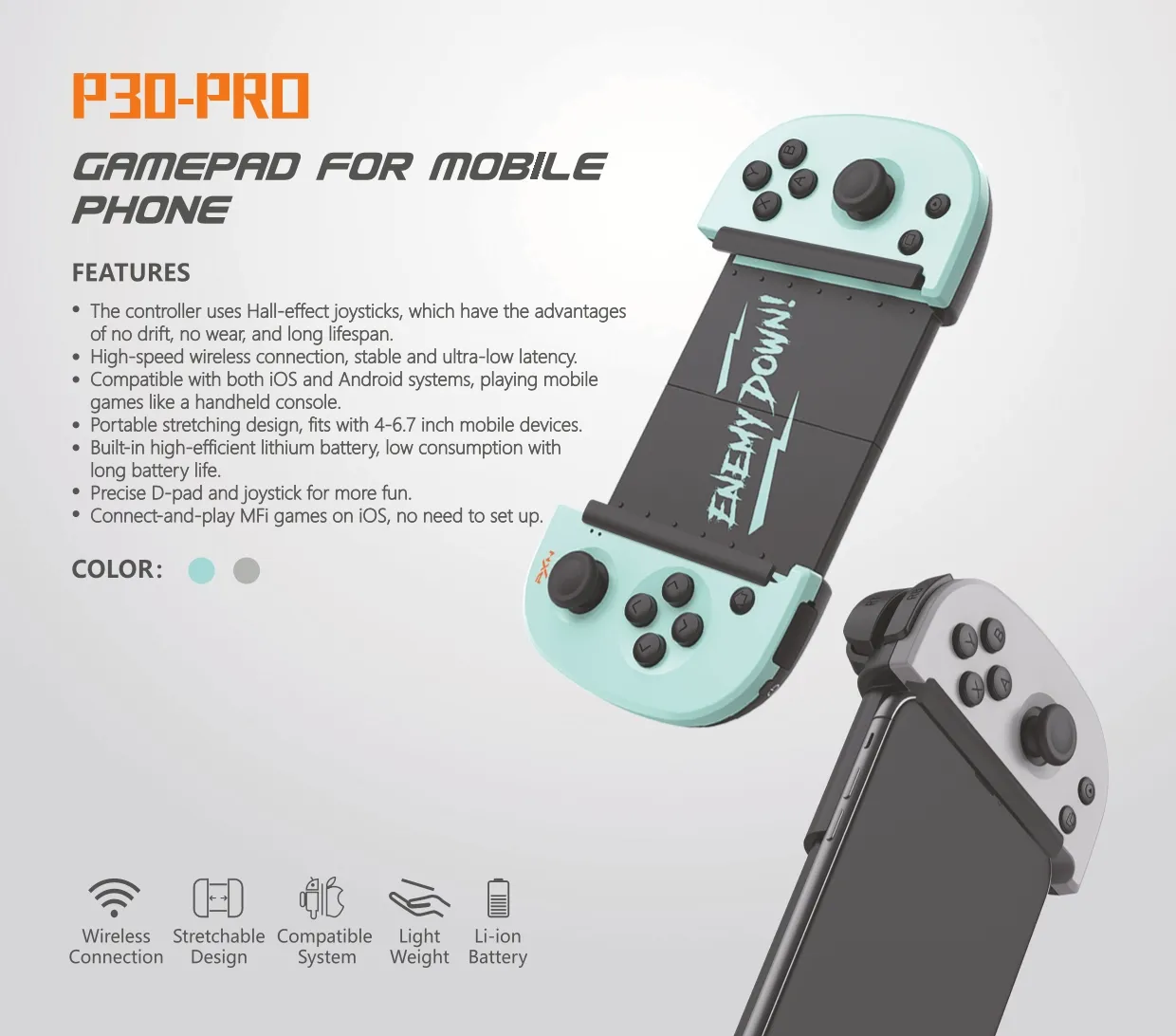 PXN-P30PRO MFi Telescopic Wireless Gamepad